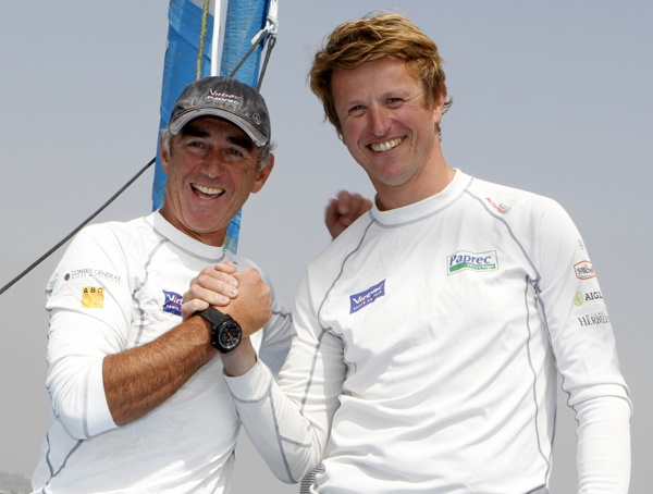 Loick Payron & Jean-Pierre Dick (von rechts) - Photocopyright:  Nico Martinez  / Barcelona World Race