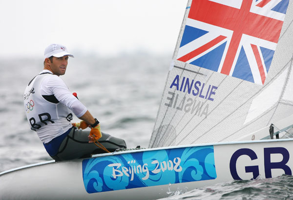 Two-time Olympic gold medallist Ben Ainslie of Great Britain, overall leader ahead of the Medal Race;  Clive Mason/Getty Images