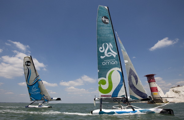 Masirah & The Wave Sails Round the Needles by Lloyd Images/ Oman Sail  