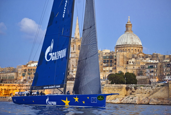 ESIMIT EUROPA 2 - Line Honours - crossing the finish line at 18:32:32  -  Photo credit: Rolex / Daniel Forster