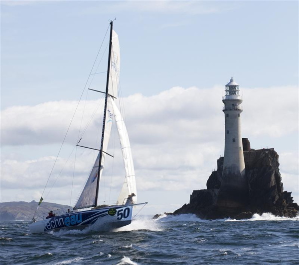 2011 edition: Benoit Daval's TECHNEAU rounding the Fastnet Race  -  Photo By: Rolex / Daniel Forster
