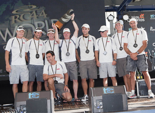 James Spithill, Anders Myralf and their team 17, winners of the RC 44 World Championship overall title (fleet and match combined)  -  Photo Copyright: Nico Martinez / RC44 Class