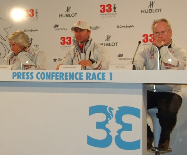 AC33 - Race 1 - Pressekonferenz - Team Alinghi - Photocopyright: SailingAnarchy.de
