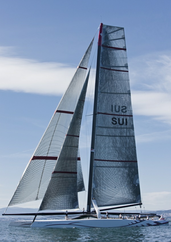 First sail for Alinghi 5 on Lake Geneva - Photo: Carlo Borlenghi/Alinghi