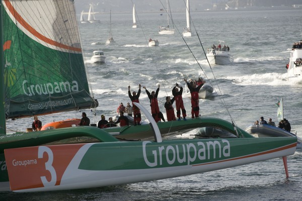Groupama 3 arrival in Brest Harbor - 2010/03/21 -  Arnaud Pilpr / Studio Zedda