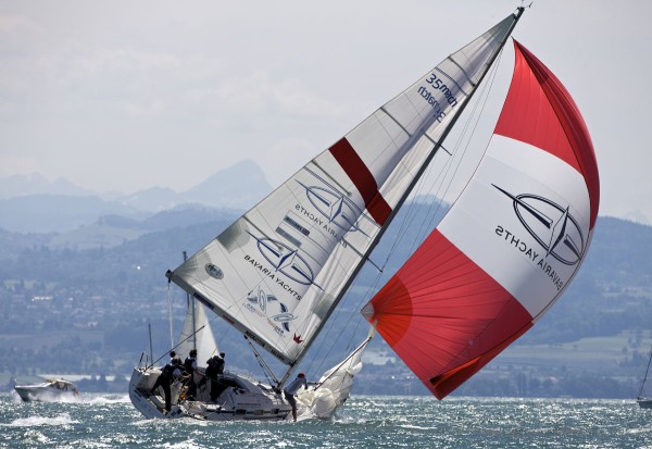 Ian Williams hat mit dem bigen Wind am Bodensee zu kmpfen - Photocopyright: Match Race Germany / Richard Walch
