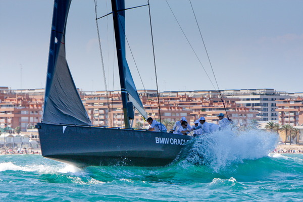 Russell Coutts and his team onboard BMW ORACLE Racing -  Photo: Copyright Ignacio Baixauli / RC44 Class