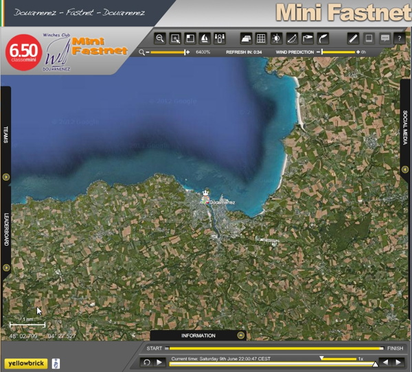 Klicken und zum Racetracker des Mini Fastnet 2012