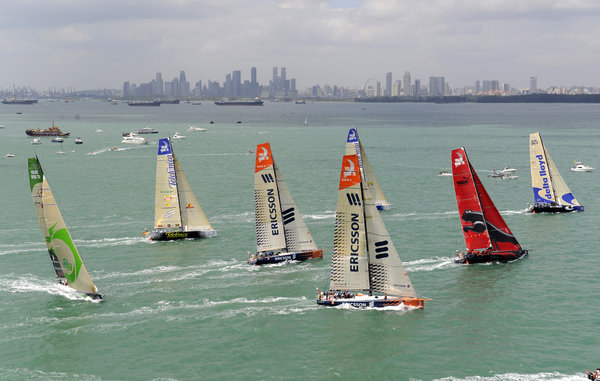 The start of leg 4 of the Volvo Ocean Race, from Singapore to Qingdao, China - Photocredit: Rick Tomlinson/Volvo Ocean Race