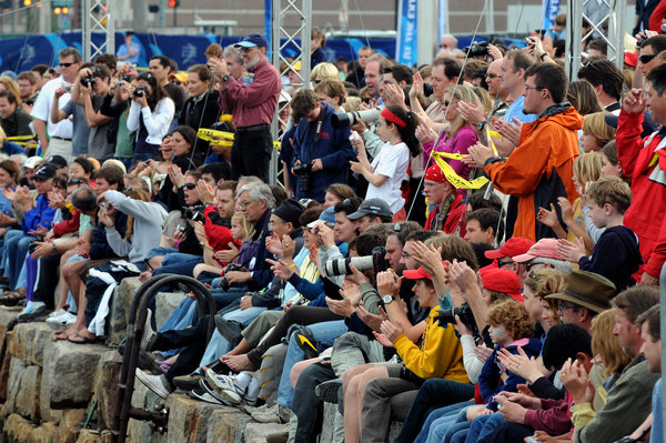 Crowds gather in the Boston Race Village during in-port and pro-am weekend, Photocredit: Dave Kneale/Volvo Ocean Race