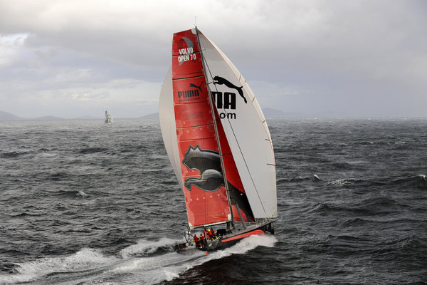 PUMA Ocean Racing surfing at 30 knots off the Blasket Islands West of Ireland, shortly after the start of leg 8 from Galway to Marstrand