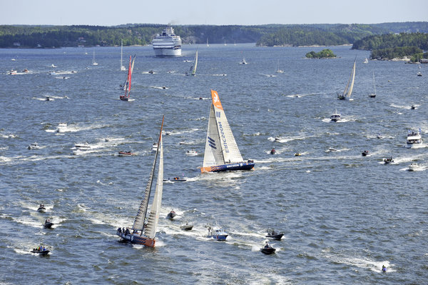 The City Sprint from Sandhamn, the finish line of leg 9, to the city of Stockholm - Photocredit: Rick Tomlinson/Volvo Ocean Race