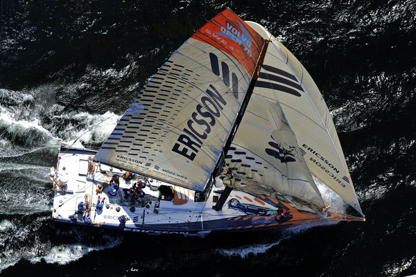 Ericsson 4, skippered by Torben Grael (BRA) at the start of leg 10 from Stockholm to St Petersburg - Photo: Rick Tomlinson/Volvo Ocean Race