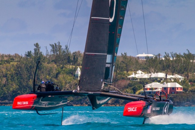 ORACLE TEAM USA became the first America’s Cup team to sail an AC45S boat on the Great Sound in Bermuda - Photo © ORACLE TEAM USA
