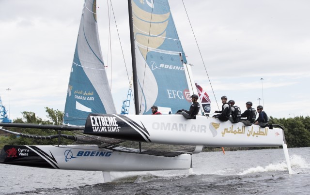 Cardiff. UK. 25th June 2016. The Extreme Sailing Series 2016. Act3. Cardiff Bay. Credit : Lloyd Images